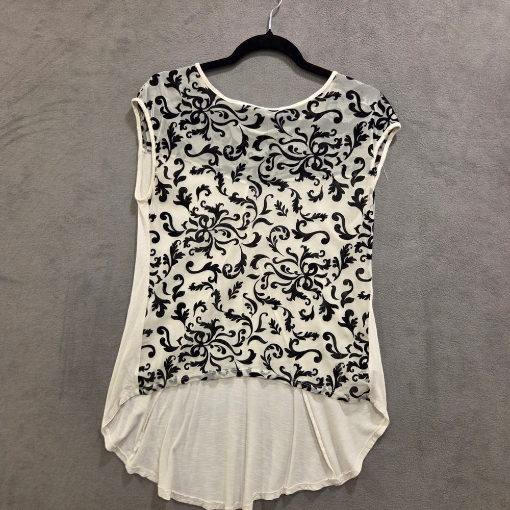 Heartsoul Damask Mesh High Low Top Women Small Whimsigoth Romantic Dark Coquette